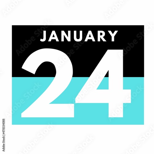 January 24 . Flat daily calendar icon .date ,day, month .calendar for the month of January