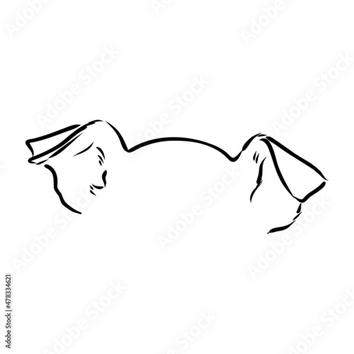 simple dog. Vector illustration. dog ears vector sketch