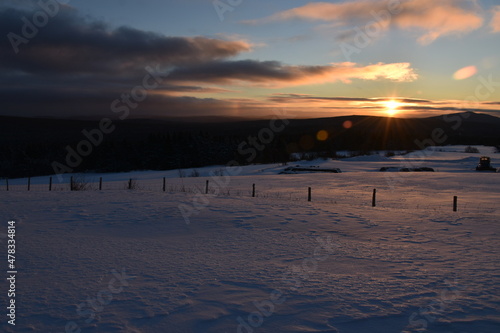 A sunrise on a cold morning  Sainte-Apolline  Qu  bec  Canada