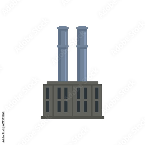 Chemical recycle factory icon flat isolated vector © anatolir