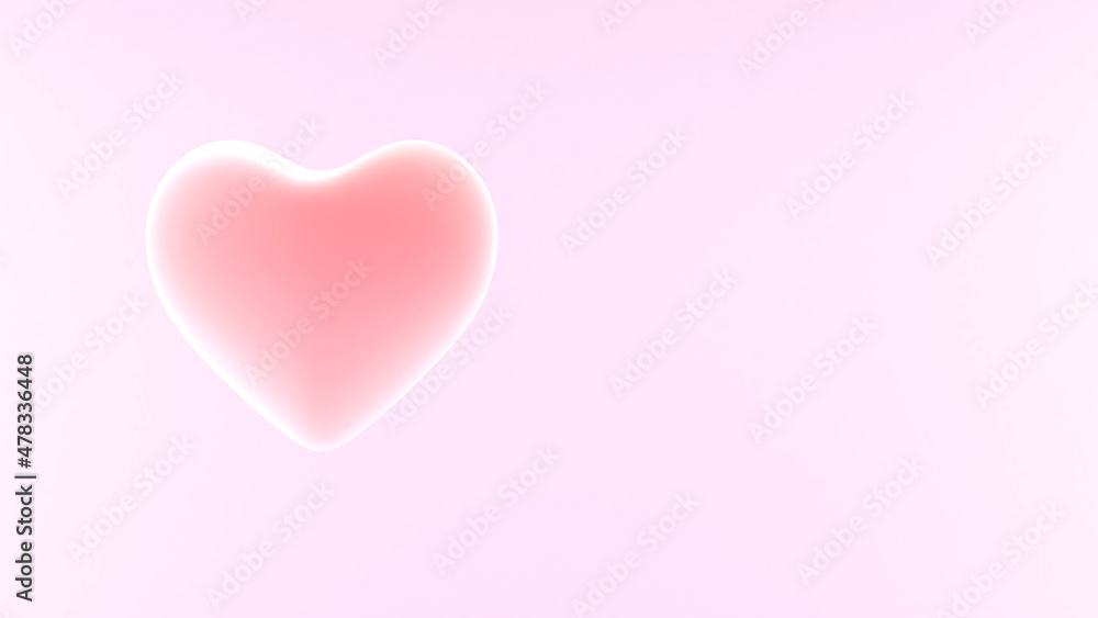 Heart shape on a pink background,valentine day,3D rendering