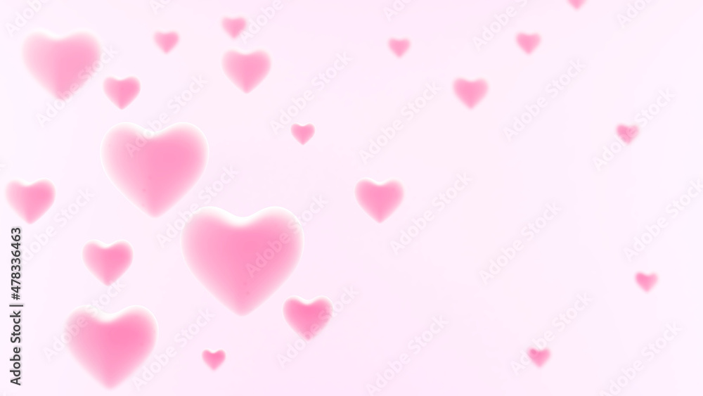 Heart shape on a pink background,valentine day,3D rendering
