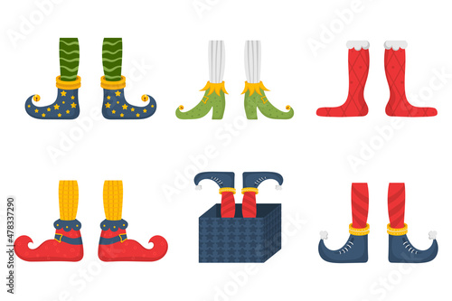 Elf feet, shoes for elves, Santa Claus helpers leg