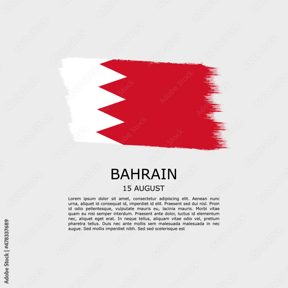 BAHRAIN flag with paint brush, national day background square
