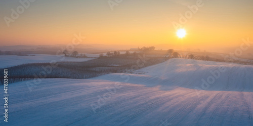 Wallpaper Mural Winter scenery of Kociewie fields at sunset. Poland Torontodigital.ca