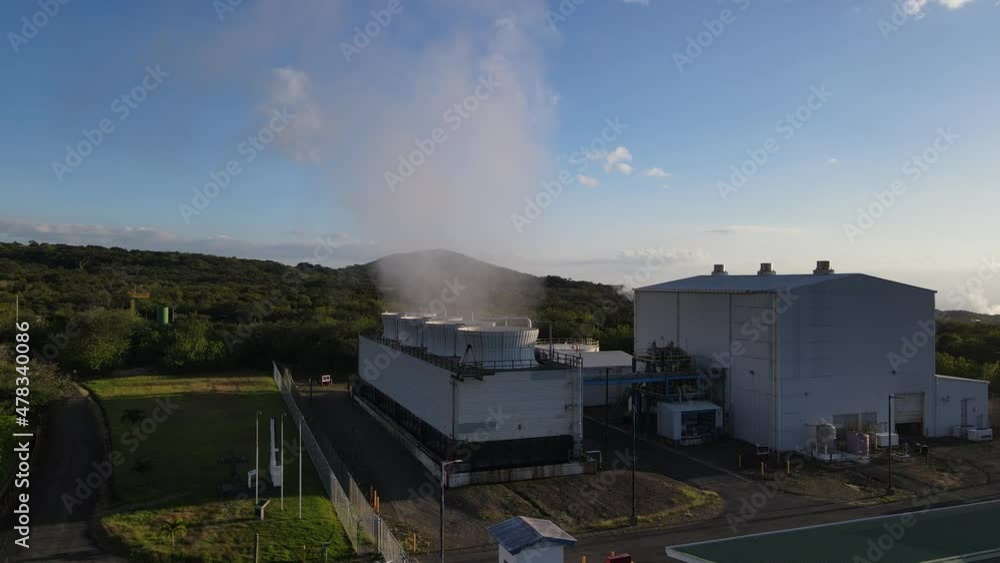 Vista aérea de una planta geotérmica Vista aérea de una planta geotérmica