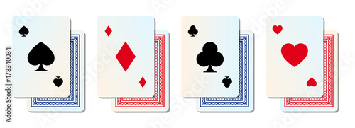 four aces playing cards vector illustration