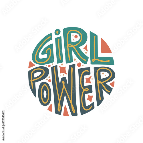 Girl Power. Lettering phrase. Vector illustration