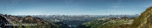 Alpenpanorama des Alpenhauptkammes vom Kaunertalgletscher aus