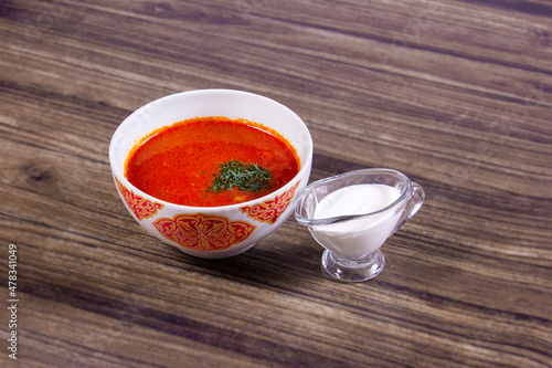 Traditional soup Chuchvara Central Asian cuisine  photo