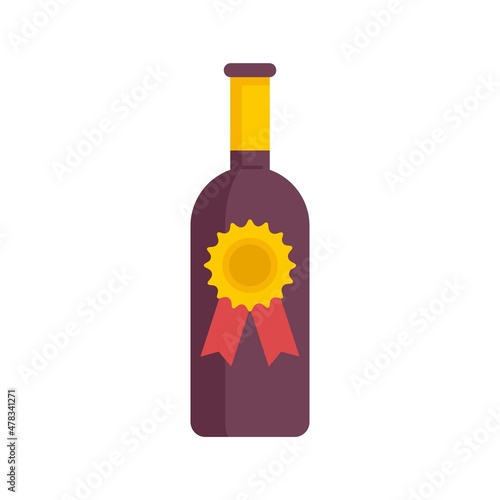 Sommelier wine bottle icon flat isolated vector