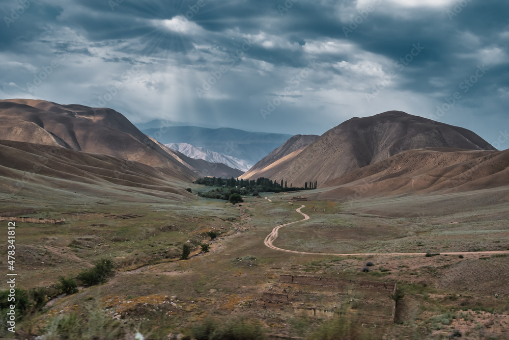 Long road leads to the mountains of Kyrgyztan