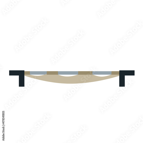 Medical stretcher for transporting patients in hospital. Flat cartoon illustration