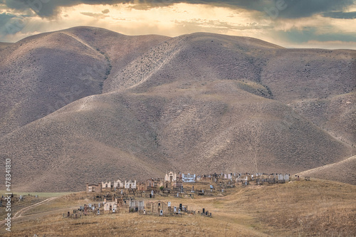Islamic cemetary in the mountains of Kyrgyztan