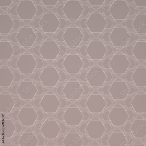 Geometric beige 3d abstract background. Seamless pattern. 3d object, 3d rendering
