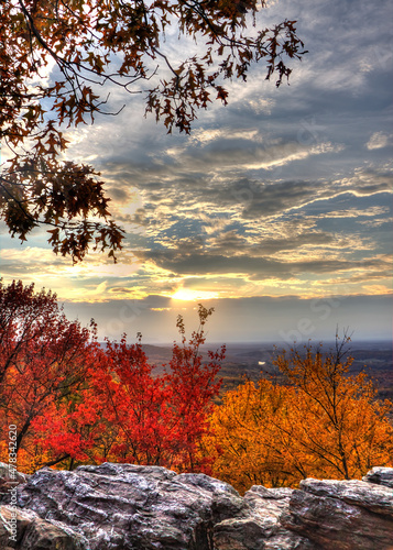 View from Bears Den overlooking the Shenandoah Valley during peak fall colors
