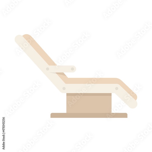 Hair removal spa chair icon flat isolated vector