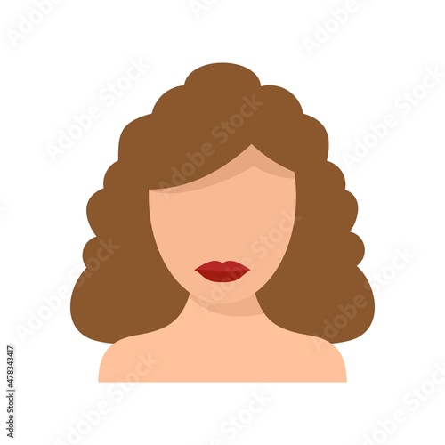 Face laser hair removal icon flat isolated vector