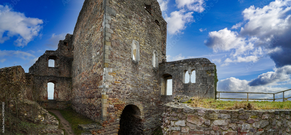 Donaustauf castle ruins on the Danube near Regensburg photographed in January Donaustauf castle ruins on the Danube near Regensburg photographed in January
