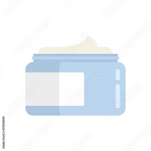 Cream jar icon flat isolated vector