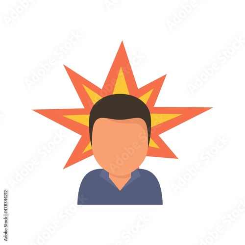 Agressive man icon flat isolated vector