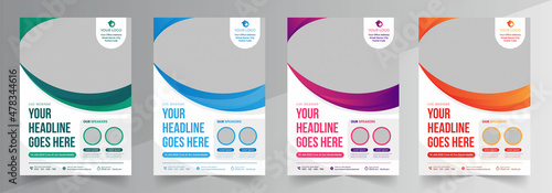 Creative business company flyer brochure pamphlet template vector design geometric shape used for corporate business poster layout annual report cover modern design in a4 size template