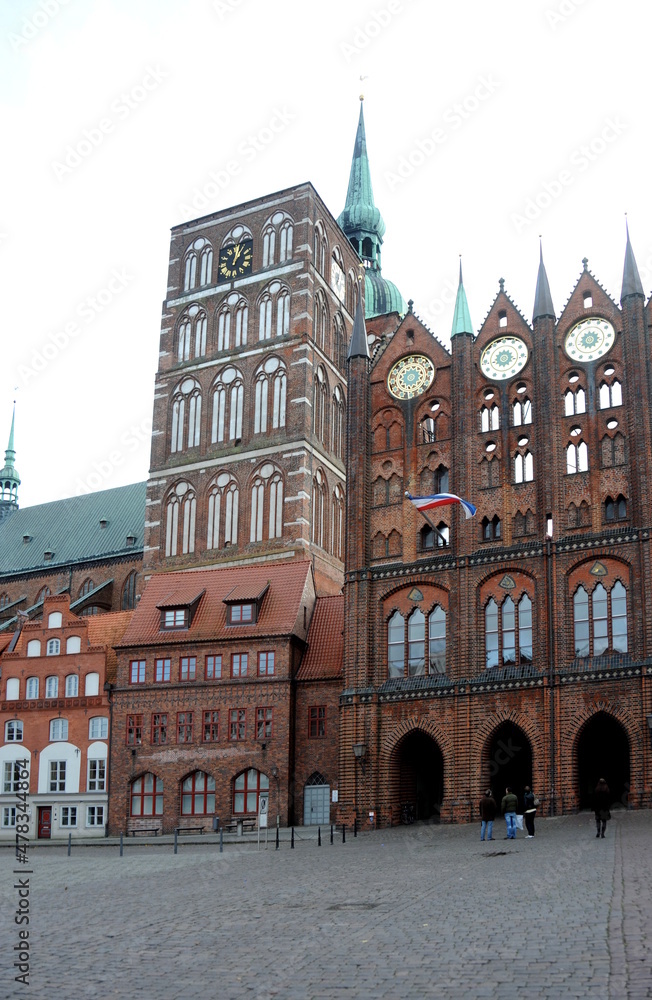Hansestadt Stralsund,  historische Rathausfassade