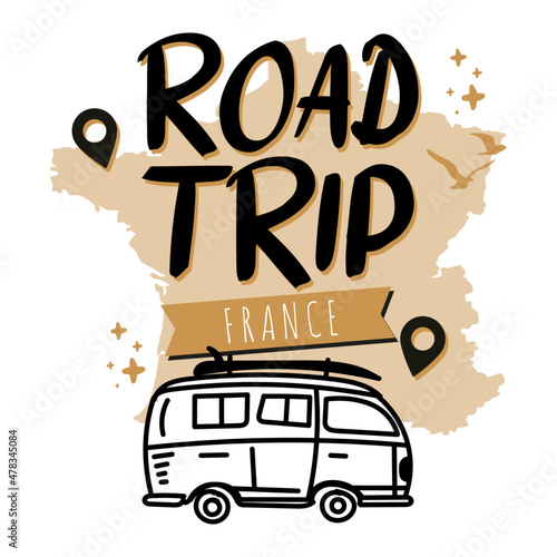  road trip en France - illustrations autour de la Vanlife