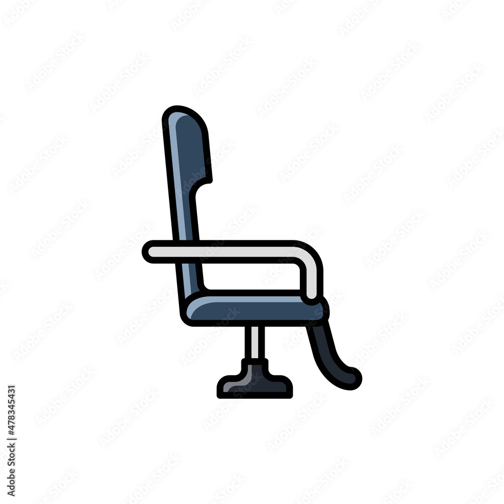 Barber Chair Filled Icon - Barbershop Icon Design Vector Illustration. Barber Chair Filled Icon - Barbershop Icon Design Vector Illustration.