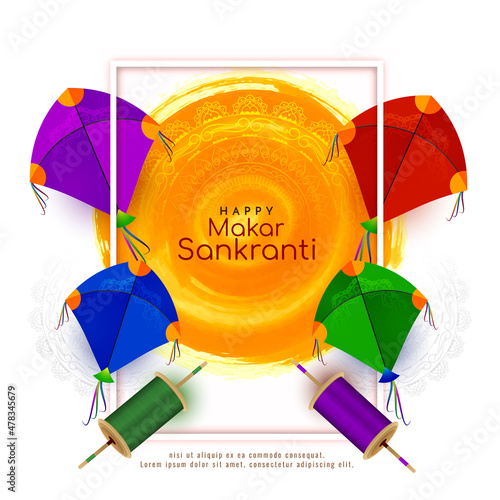 Cultural Makar Sankranti Indian festival background design
