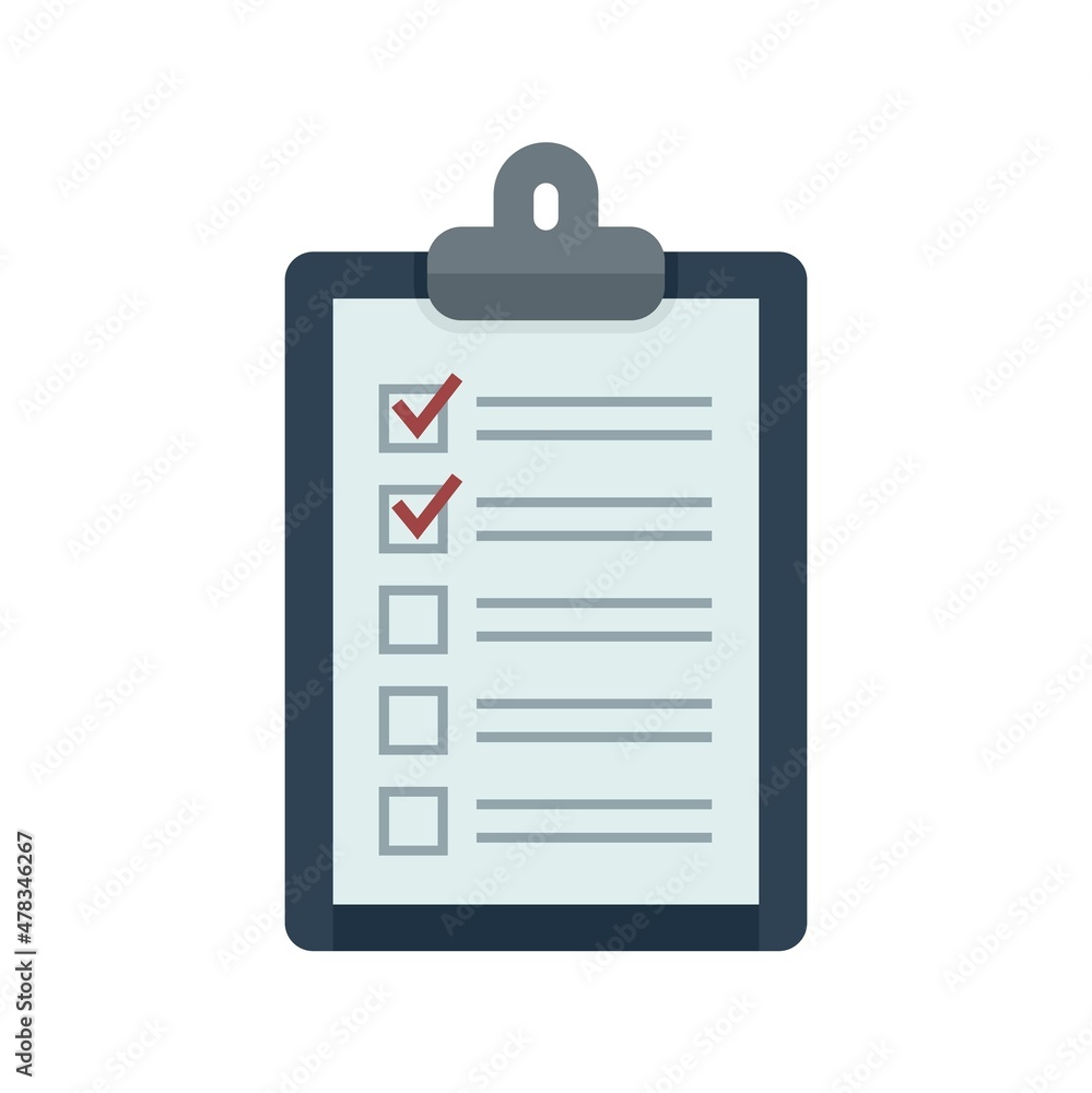 Office manager clipboard icon flat isolated vector Office manager clipboard icon flat isolated vector