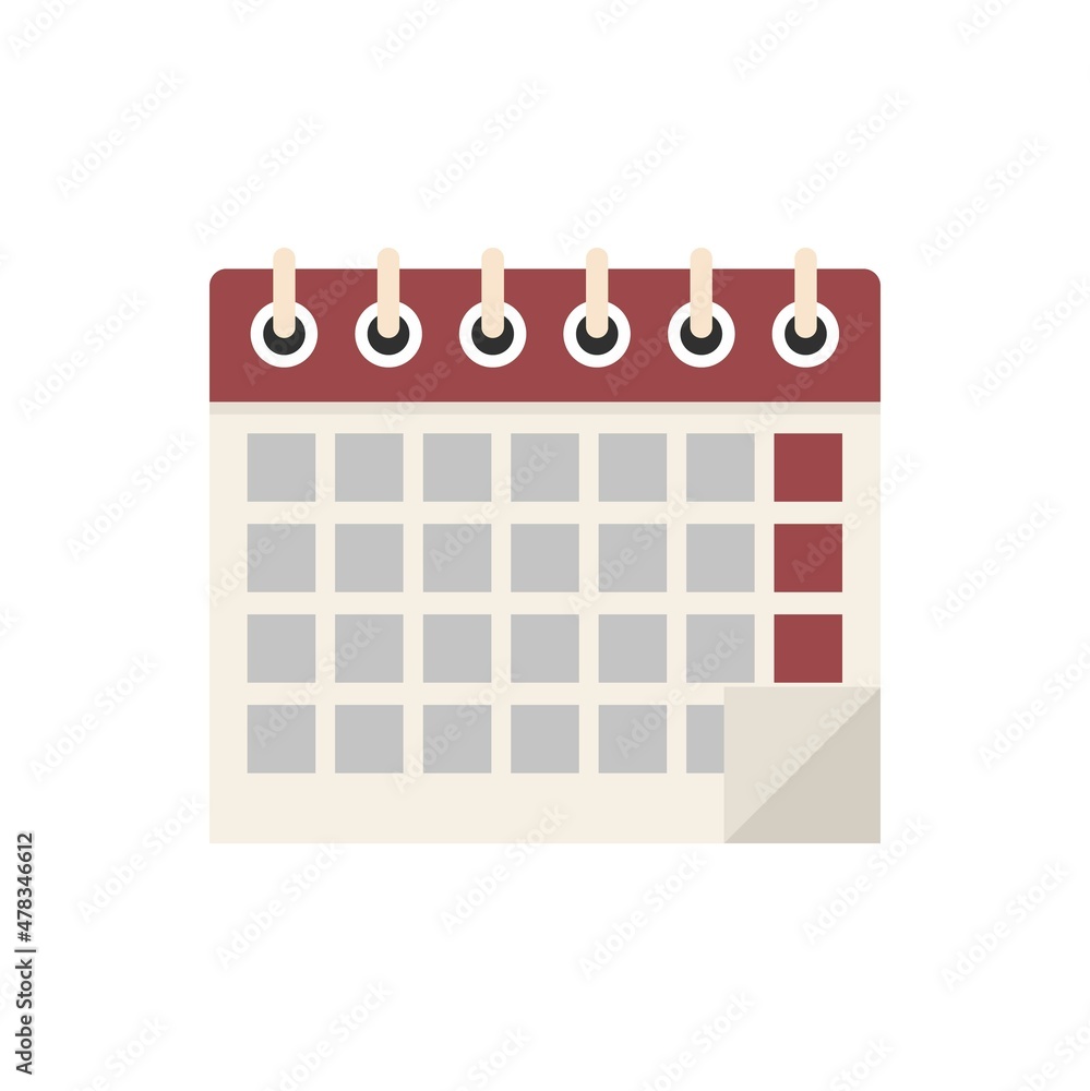Office manager calendar icon flat isolated vector Office manager calendar icon flat isolated vector