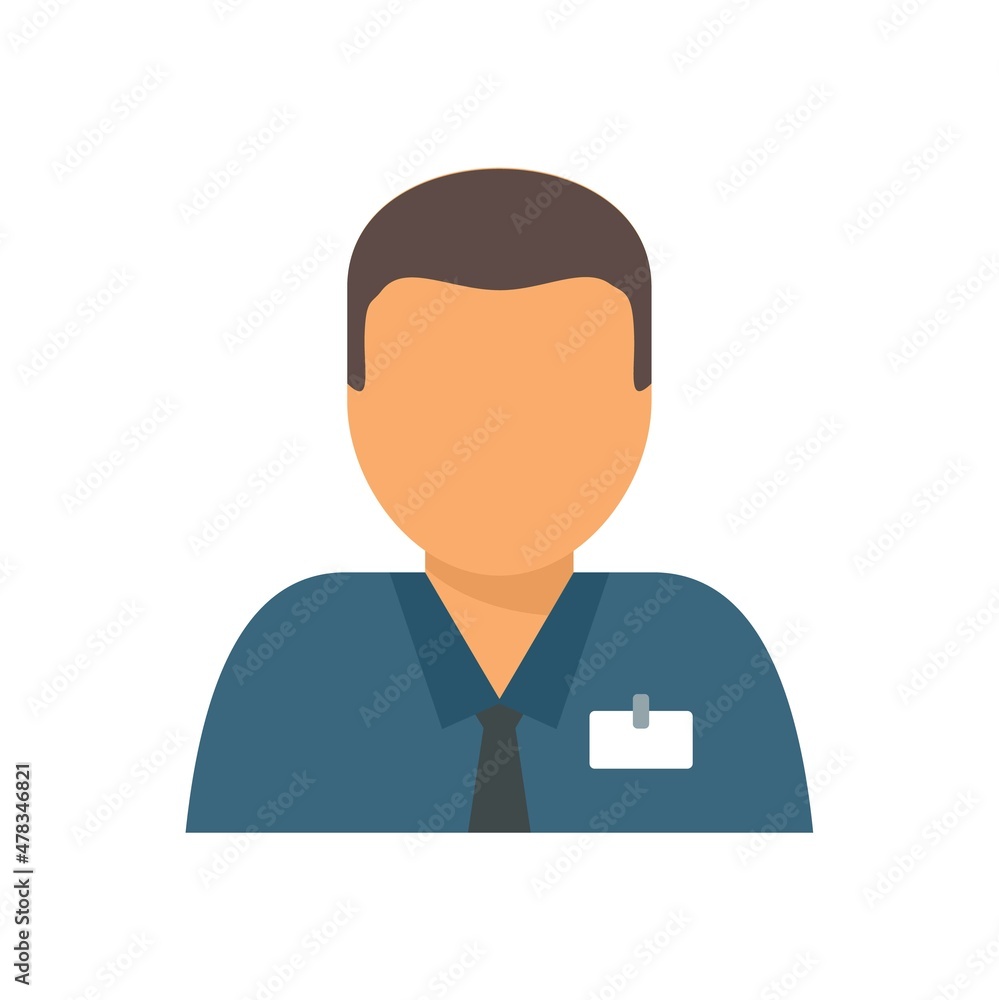 Office manager man icon flat isolated vector