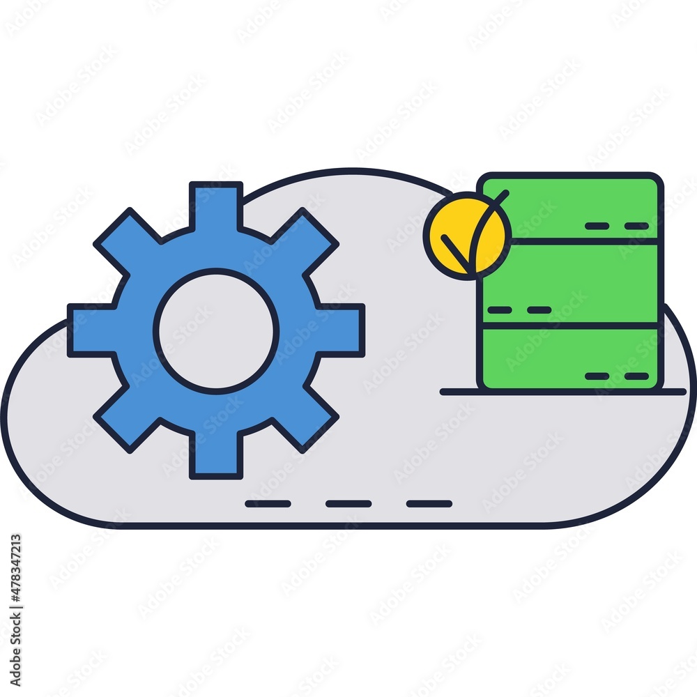 Cloud technology icon data storage manage vector Cloud technology icon data storage manage vector