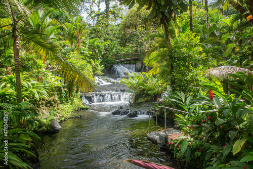 The  hot river at Tabacon Hot Springs, La Fortuna, Costa Rica photo