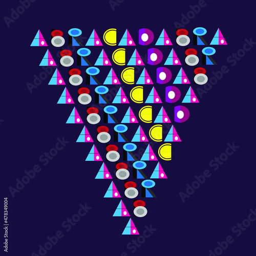 vector isolated modern  occultism magic sign abracadabra colorful