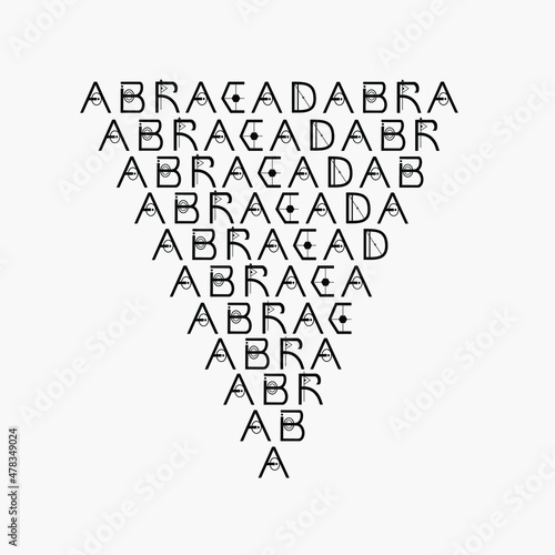 vector isolated modern  occultism magic sign abracadabra 