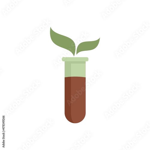 Agronomist test tube icon flat isolated vector