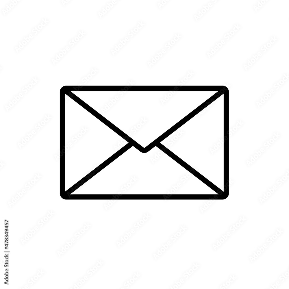 Email outline icon vector illustration on white background. Email outline icon vector illustration on white background.