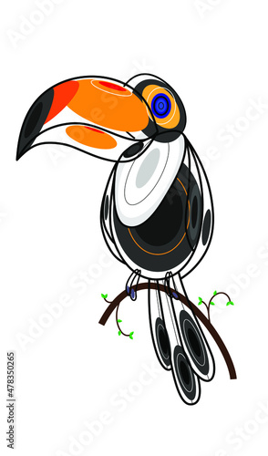 vector conceptual art toucan geometric design