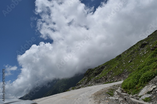 clouds in the mountains