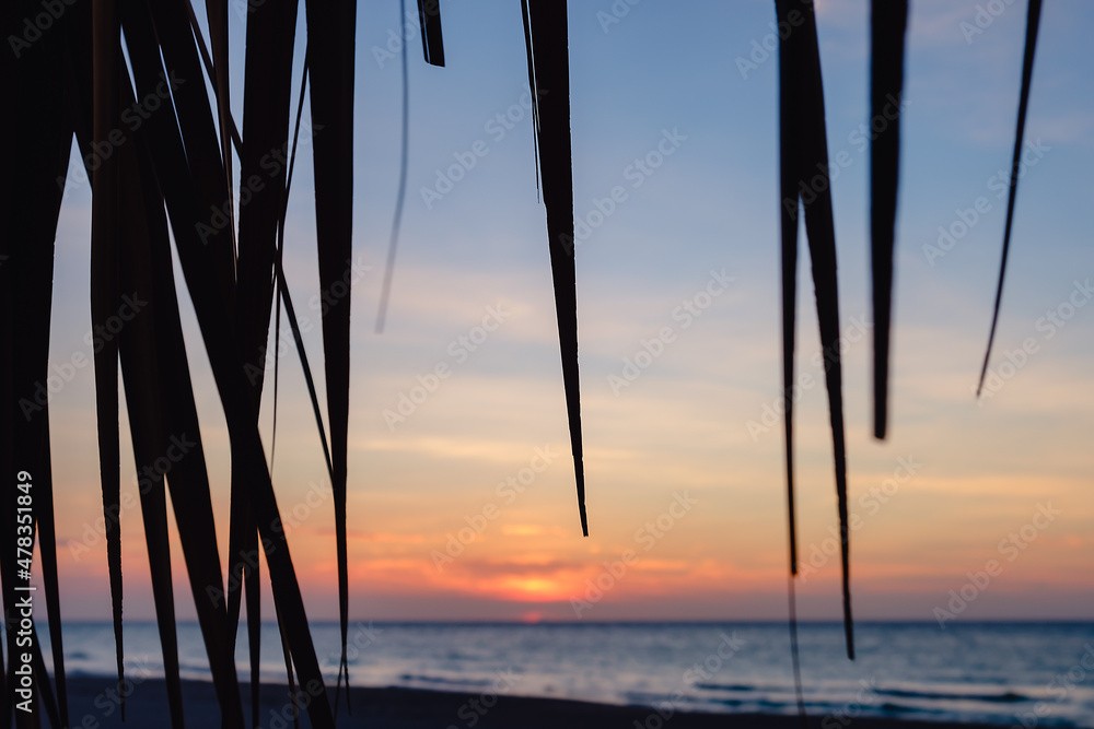 Beautiful colored cloudy evening sky. Seascape. Beautiful colored cloudy evening sky. Seascape.