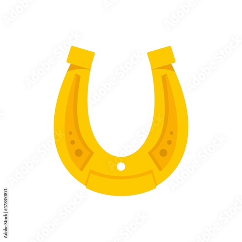 Casino lucky horseshoe icon flat isolated vector