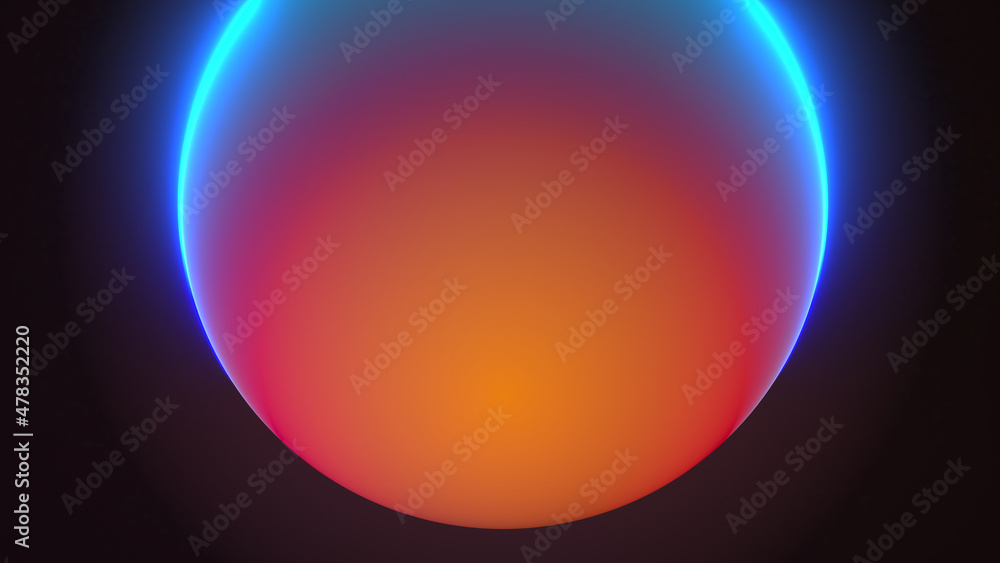 Partially Luminous Sphere with Multi Colors on Black Background 3D Rendering Partially Luminous Sphere with Multi Colors on Black Background 3D Rendering