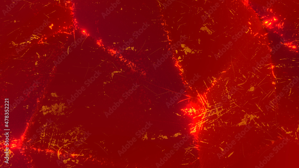 Hot Metal Surface in Red Color 3D Rendering