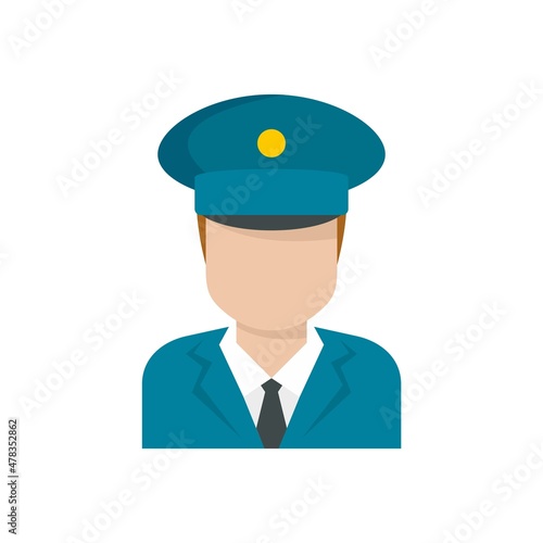 Electric train driver icon flat isolated vector