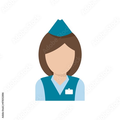 Electric train conductor icon flat isolated vector