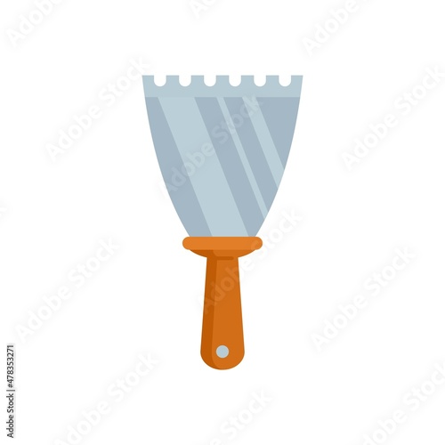 Putty knife drywall icon flat isolated vector