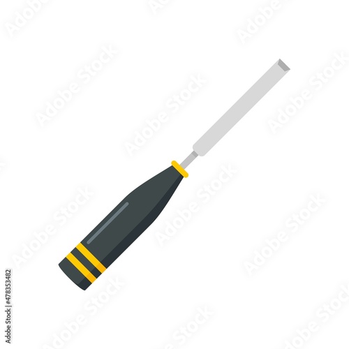 Chisel carpenter icon flat isolated vector
