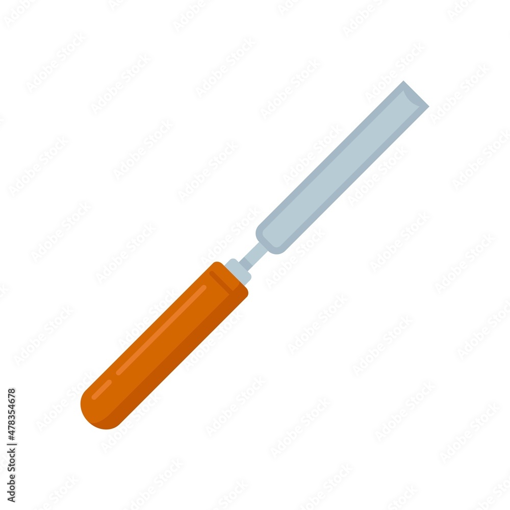 Chisel masonry icon flat isolated vector Chisel masonry icon flat isolated vector
